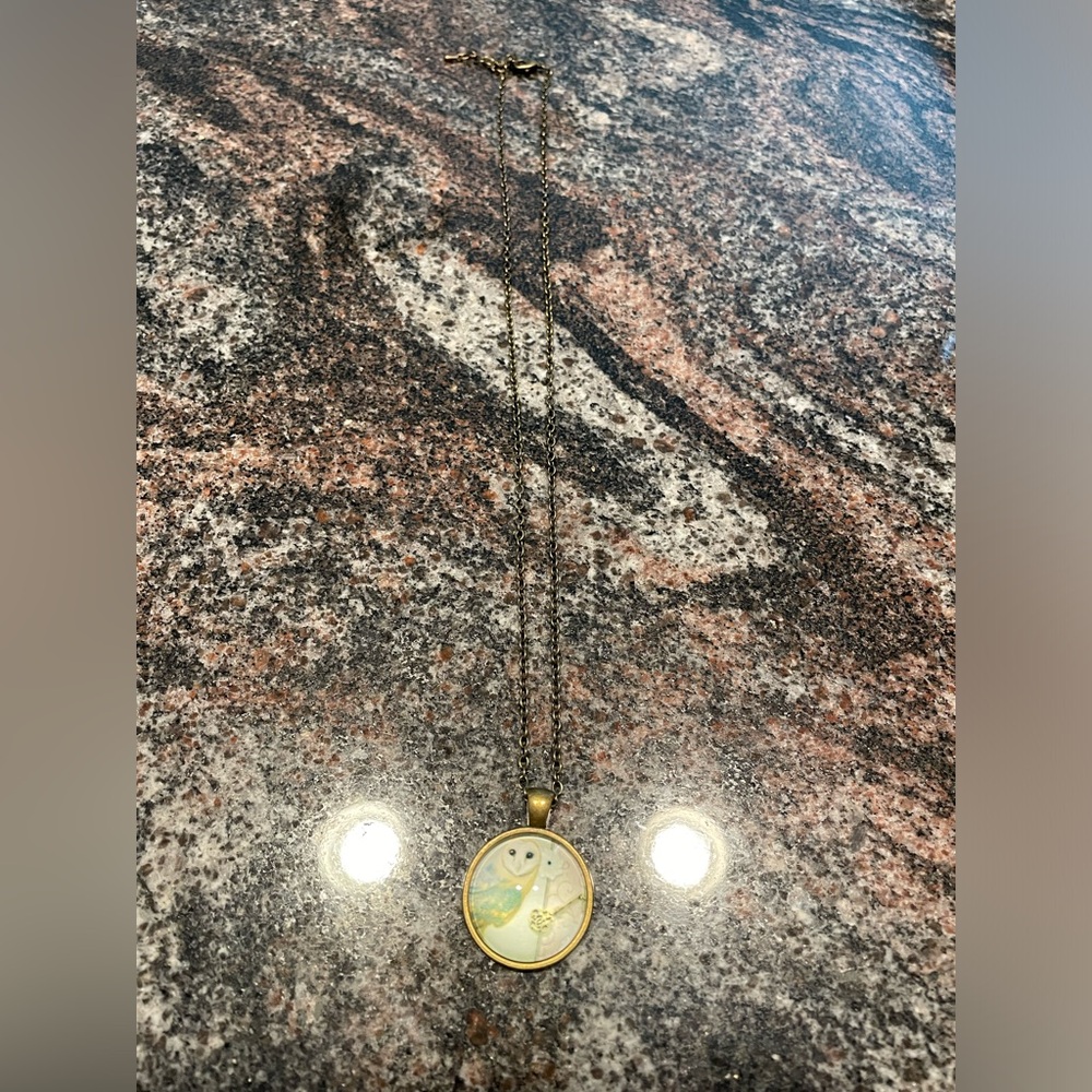 Owl with key Pendant Necklace